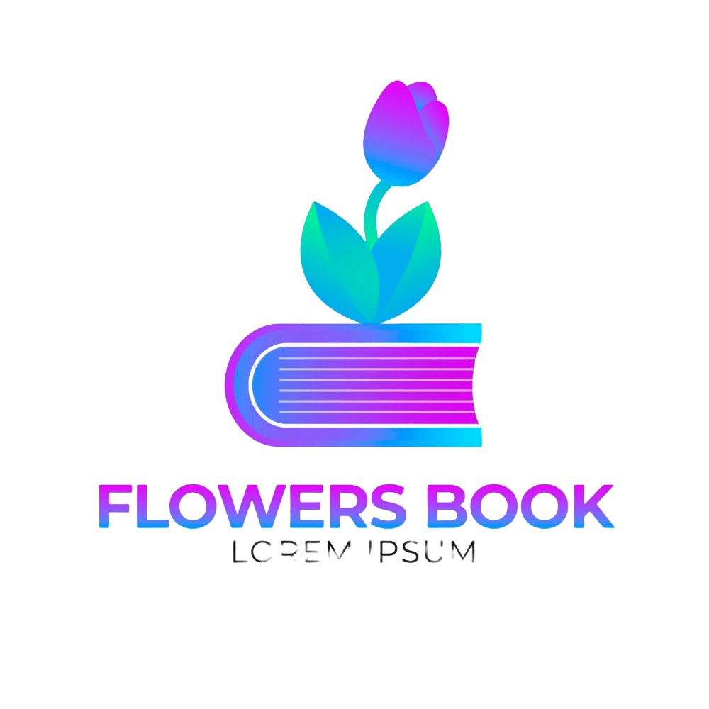 tulipano su libro, titolo "Flowers Book".